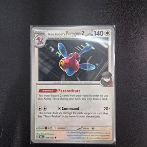 Pokemon Team Rocket's Porygon-Z Trading Card - Red and Blue